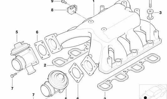 Elemento de desacoplamiento para BMW Serie 7 E38, E65 (OEM 11612248439). Original BMW.