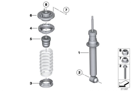 Muelle-Amortiguador Trasero Para Bmw F10. Original Recambios