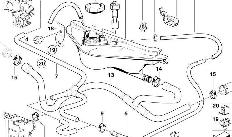 Tubo de retorno para BMW Serie 7 E32 (OEM 64211388717). Original BMW