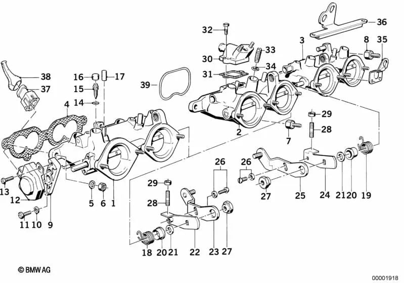 Tapa para BMW E34 (OEM 13111265509). Original BMW