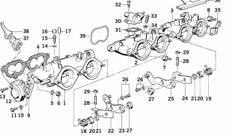 Junta sin amianto OEM 13541315939 para BMW E34. Original BMW.