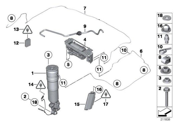 Amortiguador Neumático Bmw Original Trasero Para Berlina Serie 7 F01 Y F02. Original Recambios