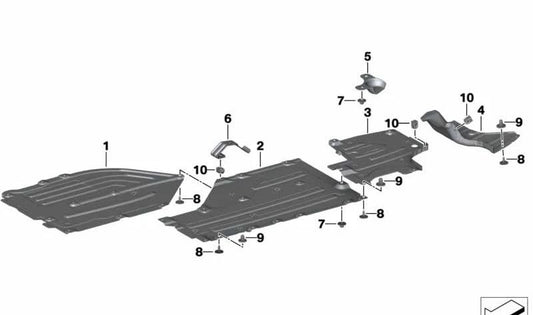 Protettore inferiore del deposito sinistro OEM 51757441893 per BMW G29. BMW originale.