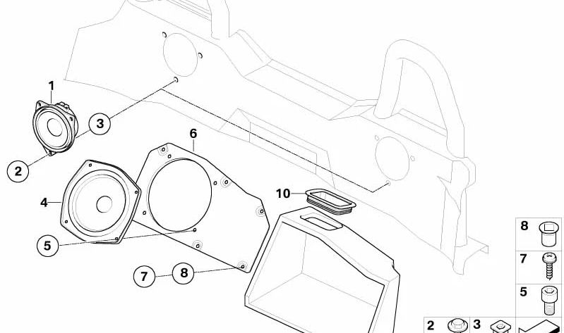 OEM Hecklautsprecher 65106925887 für BMW Z4 (E85, E86). Original BMW.