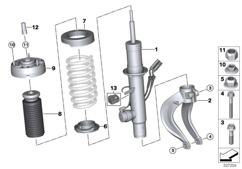 Muelle-Amortiguado Delantero Para Bmw F15 F16 . Original Recambios