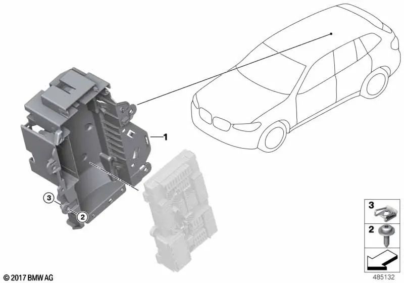 Geräteträger für BMW X3 F97, G01, G08 (OEM 61139397076). Original BMW.