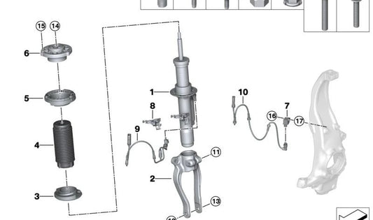 Vorderträgerlager OEM 31306882571 für BMW G30, G31, F90. Original BMW