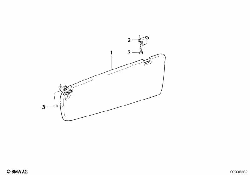 Visera parasol derecha para BMW Serie 5 E28 (OEM 51161917900). Original BMW