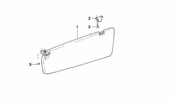 Visera solar izquierda para BMW Serie 3 E30 (OEM 51161943253). Original BMW