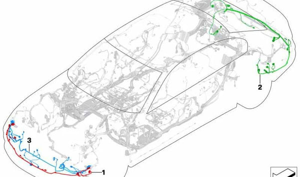Cableado del Parachoques Frontal para BMW G30N, G31N (OEM 61129832596). Original BMW
