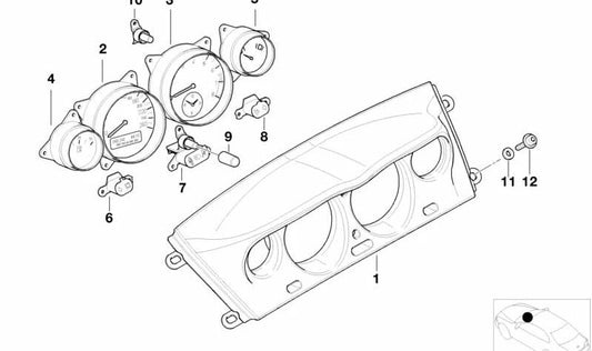 Tacómetro/Reloj para BMW E52 (OEM 62118383648). Original BMW.