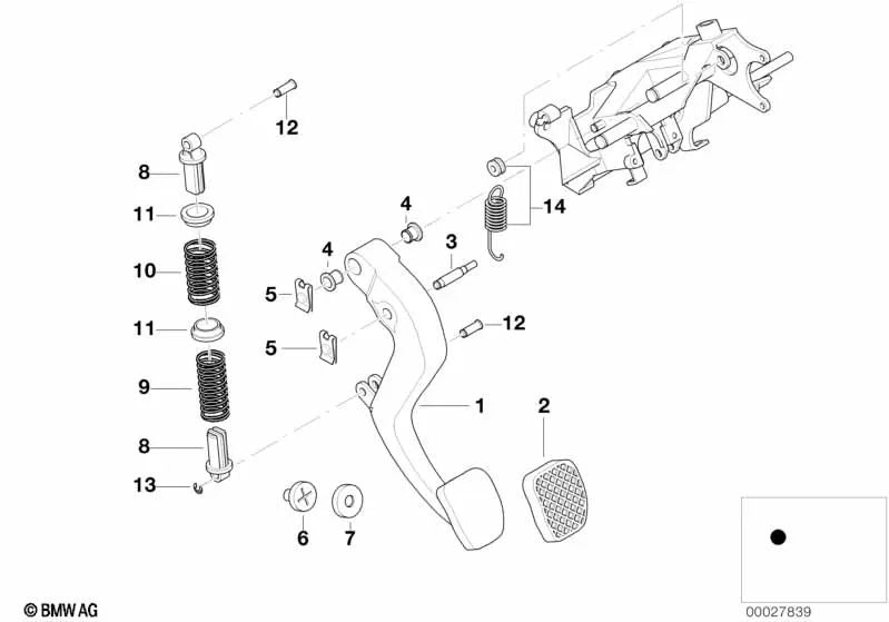 Muelle de Retorno de la Palanca del Embrague para BMW Serie 5 E39, E60, E61, Serie 6 E63, E64, Serie 7 E38 (OEM 35311165749). Original BMW