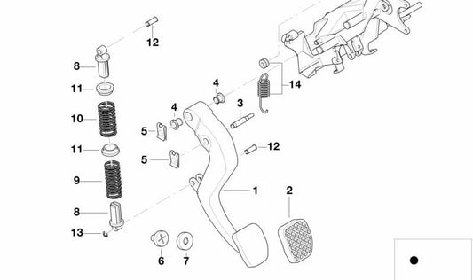 Palanca de embrague para BMW Serie 5 E39 (OEM 35311165842). Original BMW