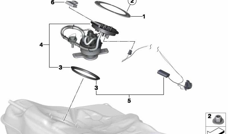 OEM -Kraftstoffspiegel -Sensor 16117845657 für BMW F10, F06, F12, F13. Original BMW.