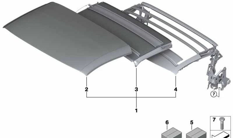 Tetto di tela (Capota) OEM 54347458275 per BMW I15. BMW originale.