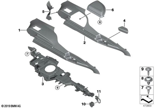 Revestimiento barandilla izquierda para BMW Serie 3 F34, F34N (OEM 51477325799). Original BMW