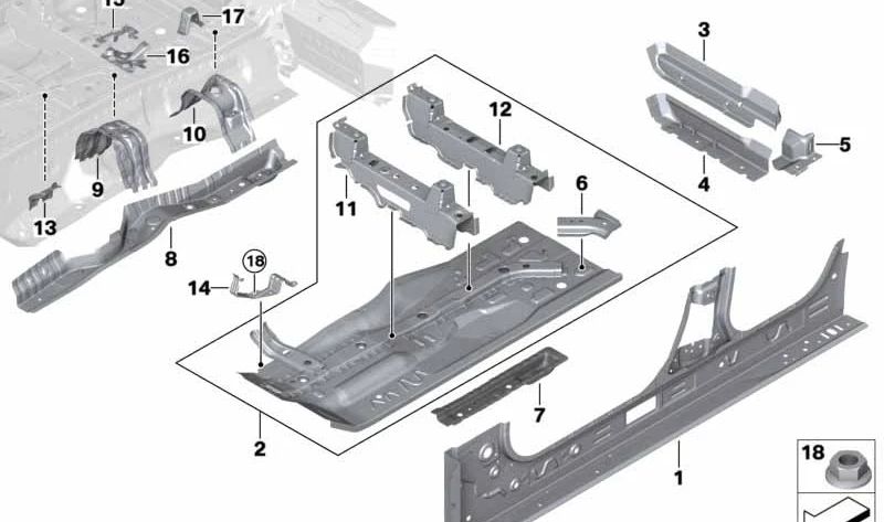 Consola Soporte del cambio izquierda para BMW F97, G01, G08, F98, G02 (OEM 41007474613). Original BMW