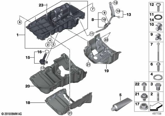 Ölmessstab für BMW 3er F30, F31, F34, 4er F32, F33, F36, 5er F07, F10, F11, 6er F06, F12, F13, 7er F01N, F02N (OEM 11438513535). Original BMW.