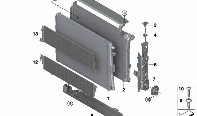 Cubierta inferior para BMW Serie 2 G87, Serie 3 G80, G81, Serie 4 G82, G83 (OEM 17118095290). Original BMW