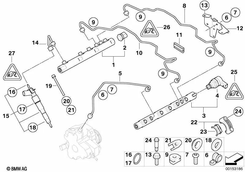 Sensor de presión para BMW E65 (OEM 13537794758). Original BMW