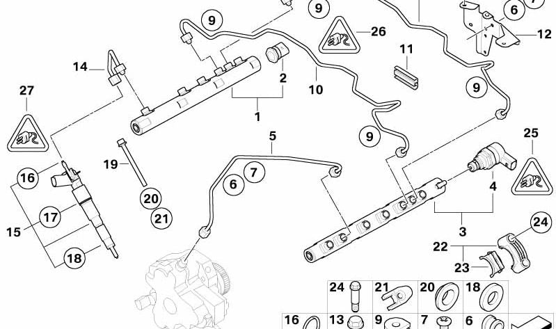 Inyector para BMW E65 (OEM 13537792097). Original BMW