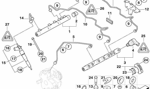 Inyector para BMW E65 (OEM 13537792097). Original BMW