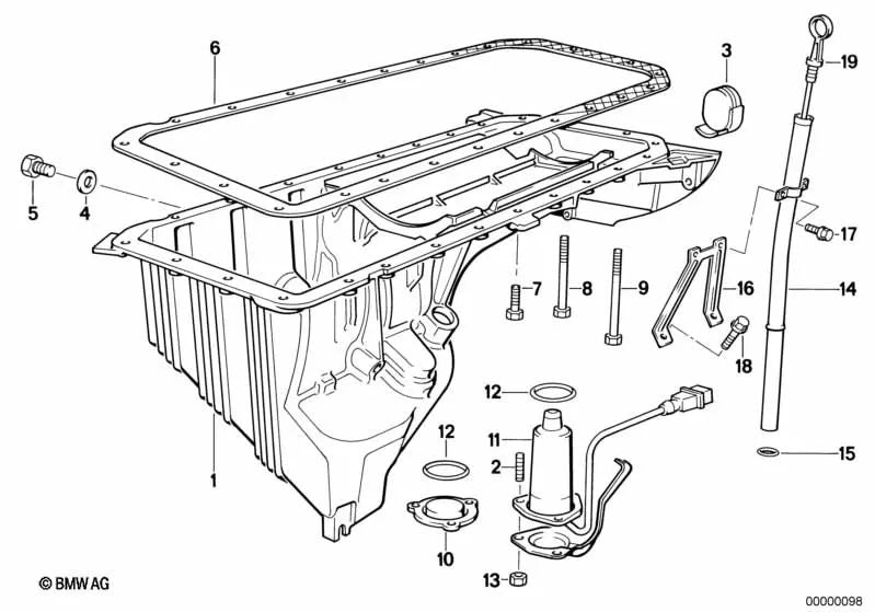 Tapón de cubierta para BMW E34, E38 (OEM 11131726297). Original BMW