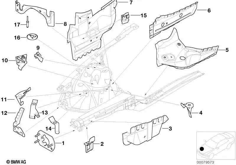 Soporte de fijación del radiador derecho para BMW Serie 3 E46 (OEM 41118199614). Original BMW