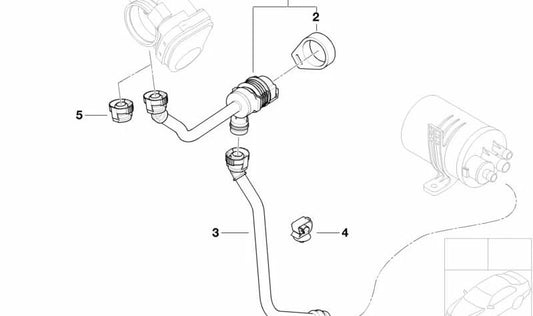 Manguera de ventilación del depósito para BMW Serie 1 E81, E82, E87, E88, Serie 3 E90, E91, E92, E93, X1 E84 (OEM 13907529767). Original BMW