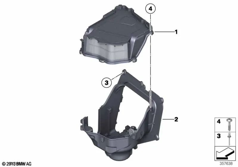 Gehäusedeckel mit Grobfilter für BMW 7er F01, F01N, F02, F02N (OEM 64116987598). Original BMW.