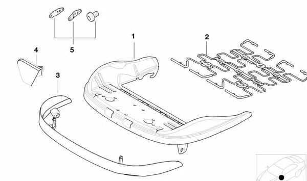 Tapa interior izquierda para BMW Serie 3 E46, X5 E53 (OEM 52108226409). Original BMW