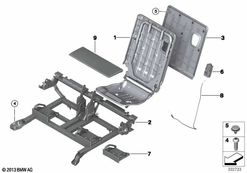 Revestimiento respaldo derecho canberrabeige para BMW X5 F15 (OEM 52307354106). Original BMW