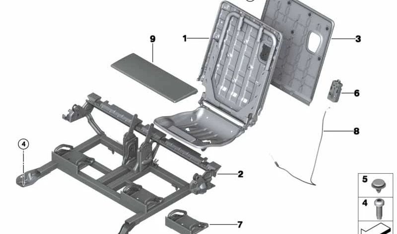 Revestimiento lateral derecho de respaldo OEM 52307247464 para BMW {E70, F15}. Original BMW.