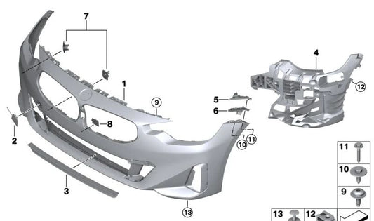 Soporte sensor PDC/PMA delantero OEM 51115A2FCC7 para BMW G42. Original BMW.