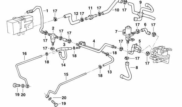 Válvula de Retención para BMW E34, E32, E38, E31 (OEM 64121388249). Original BMW.