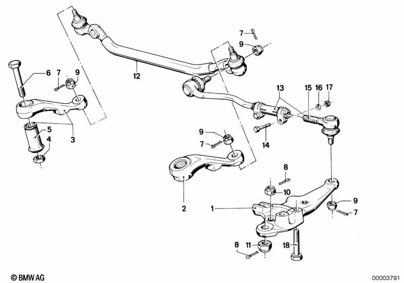 Lenkführungshebel para BMW Serie 7 E23 (OEM 32211116761). Original BMW