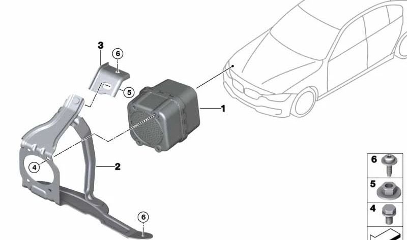 Adaptador Soporte para BMW F30N (OEM 65159388485). Original BMW