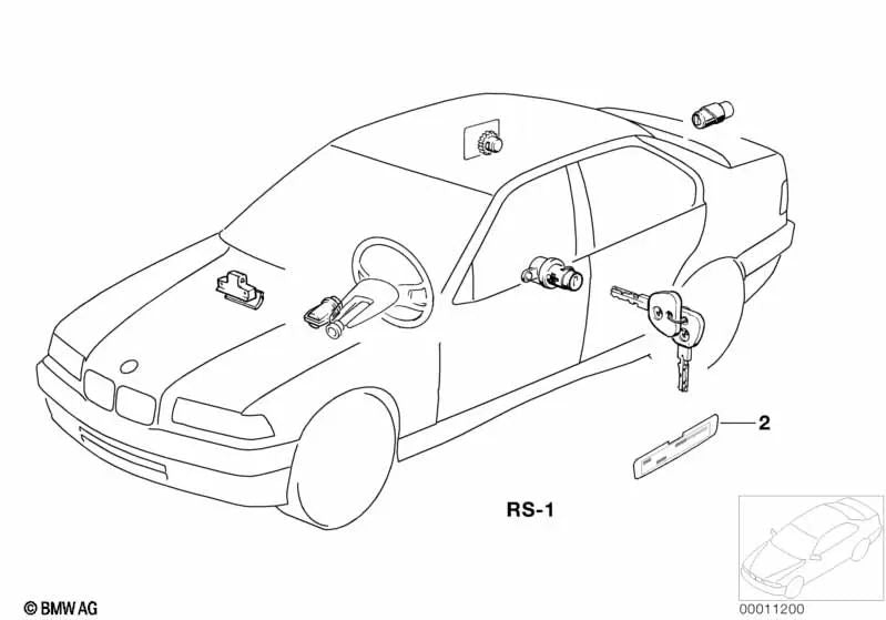 Kit de Reparación de Cerradura para BMW Serie 7 E32 (OEM 51218154879). Original BMW