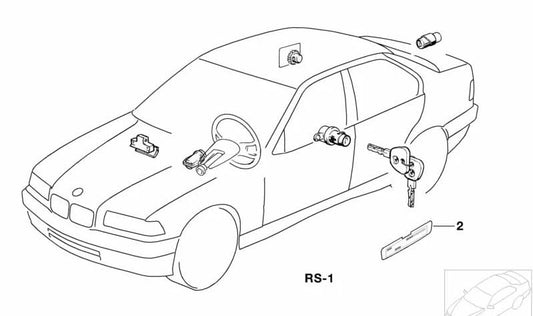 Kit de reparación de cierre uniforme para BMW Serie 5 E34 (OEM 51218194599). Original BMW