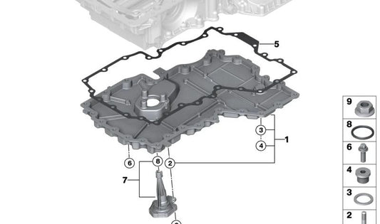 Junta metálica OEM 11137581722 para BMW {F04, E60, E61, F01, F02, F07, F10, F11, F12, F13}. Original BMW.