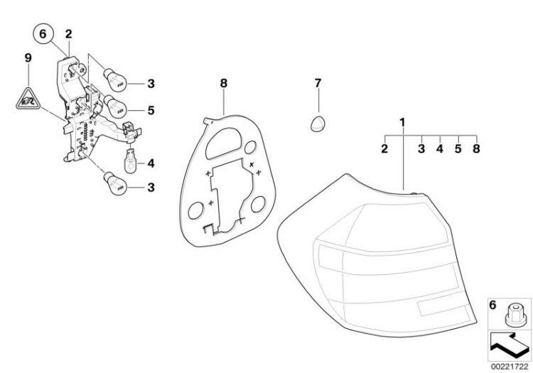 Luz Trasera Bmw Original Para Serie 1 E87 E81. Original Recambios