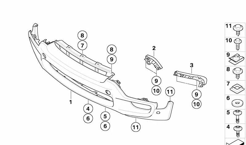 Left Outer Bumper Bracket for BMW X5 E70 (OEM 51117157987). Original BMW