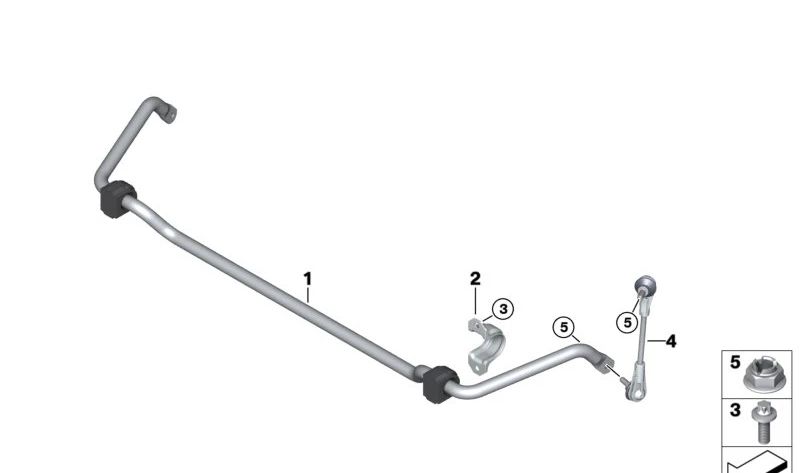 Puesto de soporte delantero izquierdo para BMW I01, I01N (OEM 31306862857). Original BMW.