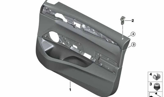 Revestimiento de puerta delantero derecho para BMW Serie 6 G32, G32N (OEM 51418091482). Original BMW.