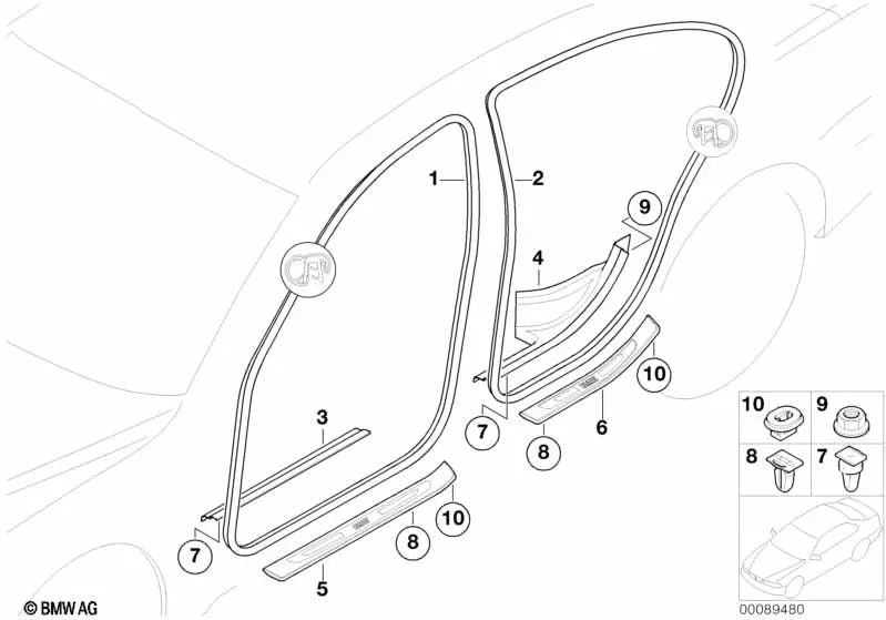 Ansaugmischer vorne links für BMW 7er E65, E66 (OEM 51478223551). Original BMW