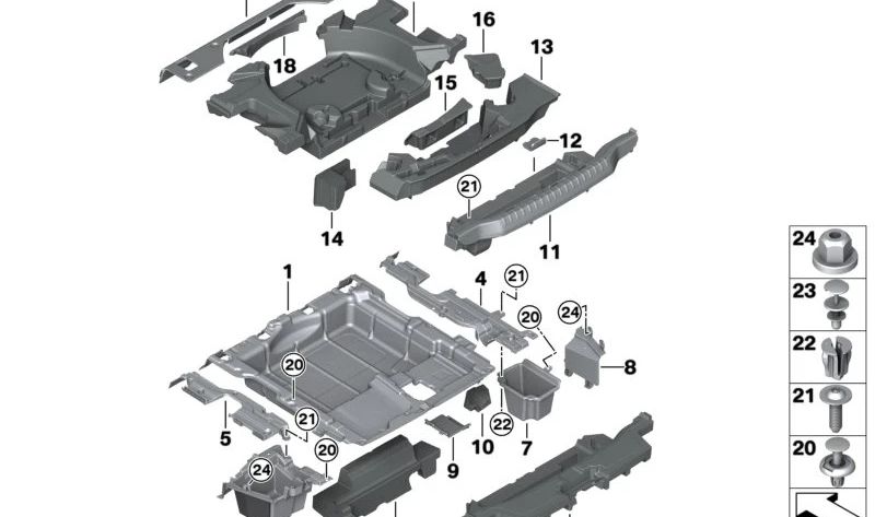 Vorderes Reserveradgehäuse für BMW X3 F97, G01, G08, X4 F98, G02 (OEM 51477472182). Original BMW.