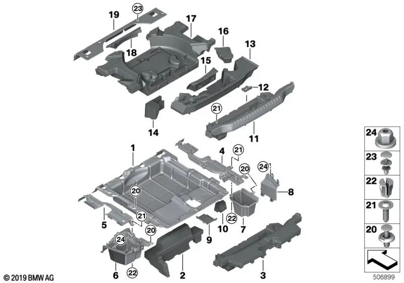 Cargo Shelf Support for BMW X3 F97, F97N, G01, G01N, G08, G08N (OEM 51477396592). Genuine BMW.