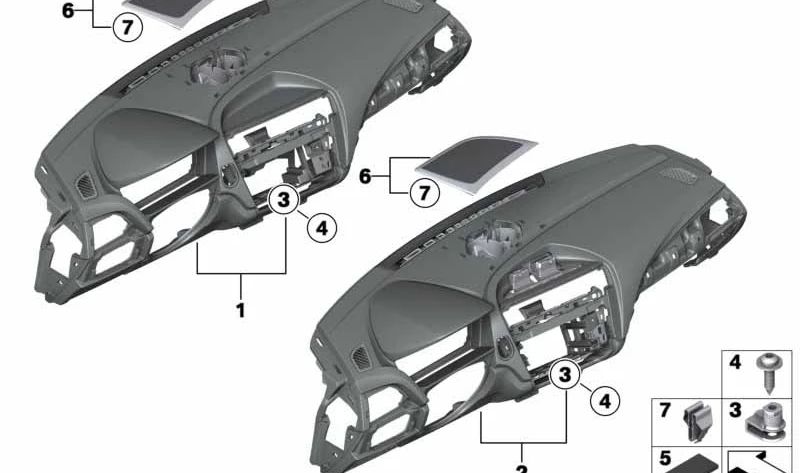 OEM 51459270605 Tableau de bord pour BMW F20, F21, F22, F23, F87. BMW d'origine.