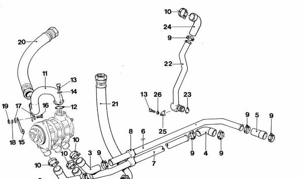 Manguera de aceite OEM 11421304622 para BMW (Modelos compatibles: E30, E34, E36, E46, Z3). Original BMW