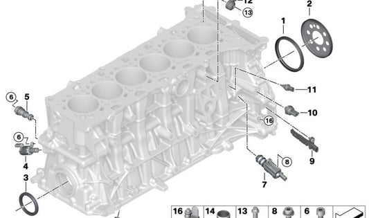 Válvula de control de refrigeración de pistones para BMW F40, F44, F45N, F46N, G87, G20, G21, G80, G81, G22, G23, G26, G82, G83, G30, G31, G32, G11, G12, G14, G15, G16, F48, F39, F97, G01, F98, G02, G05, G06, G07, F54, F55, F56, F57, F60 (OEM 11428577189)